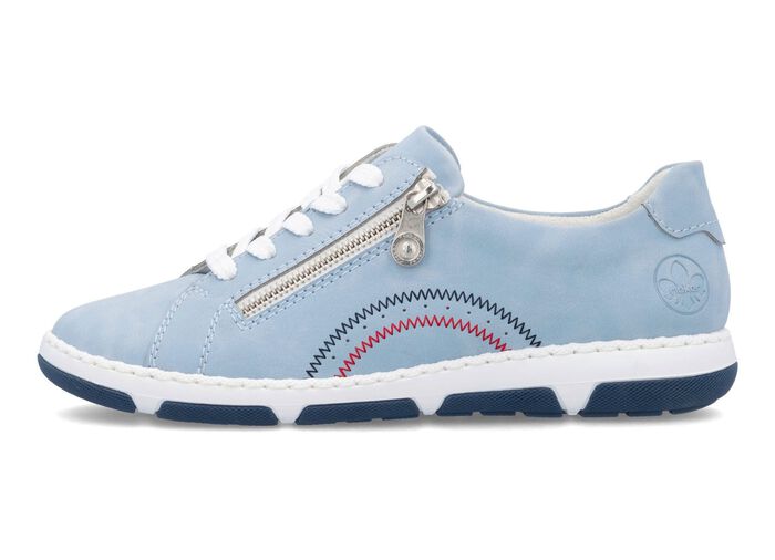 Rieker, bequeme Damen-Sneaker, Weite H, mit herausnehmbarem Fussbett HIMMELBLAU